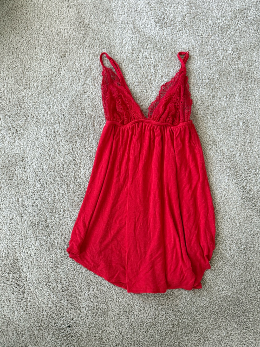 Only Hearts Red Lace Babydoll Chemise